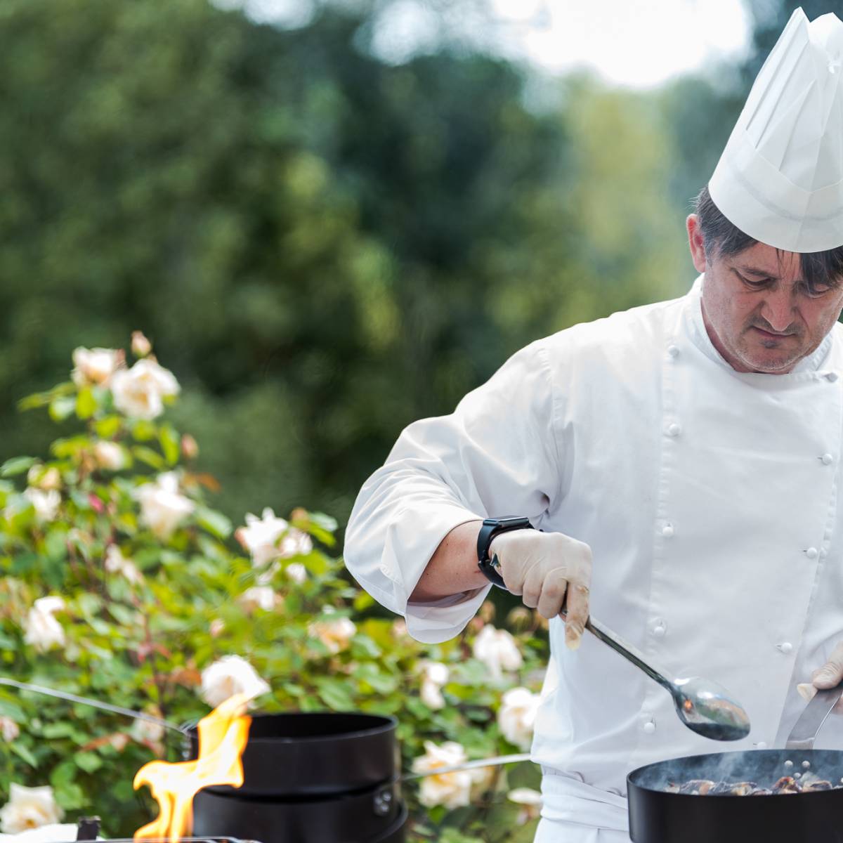 Angolo delle padelle a vista - Apollinare Catering